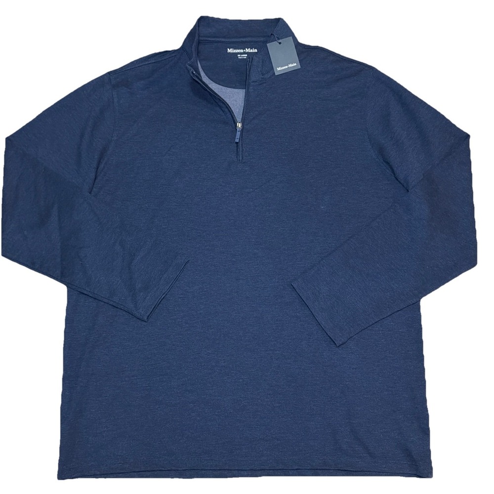 NWT Mizzen Main Mizzen + Main KPI Men's Navy Blue 2XL 1/4 Zip Pullover